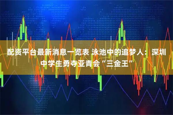 配资平台最新消息一览表 泳池中的追梦人:深圳中学生勇夺亚青会“三金王”