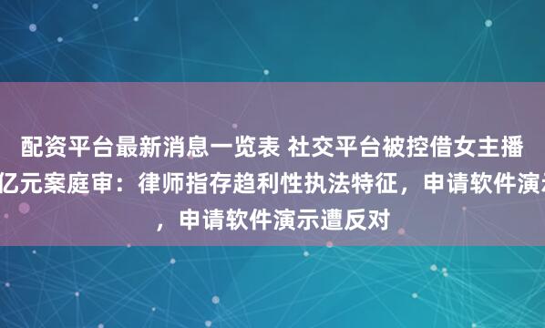 配资平台最新消息一览表 社交平台被控借女主播诈骗3.2亿元案庭审：律师指存趋利性执法特征，申请软件演示遭反对