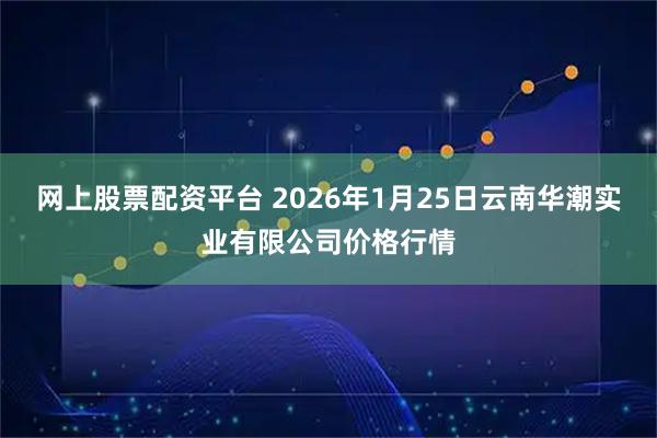 网上股票配资平台 2026年1月25日云南华潮实业有限公司价格行情