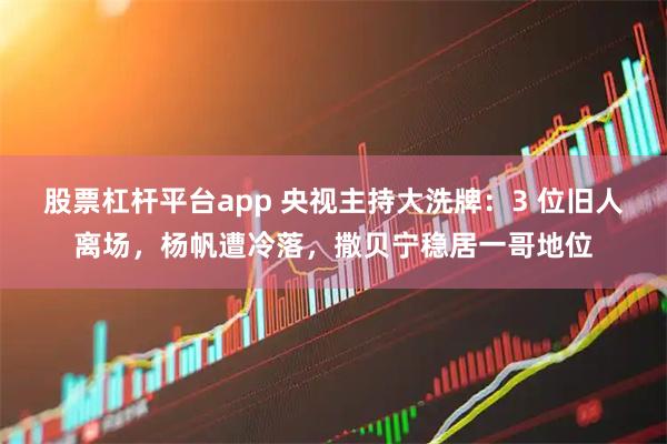 股票杠杆平台app 央视主持大洗牌：3 位旧人离场，杨帆遭冷落，撒贝宁稳居一哥地位